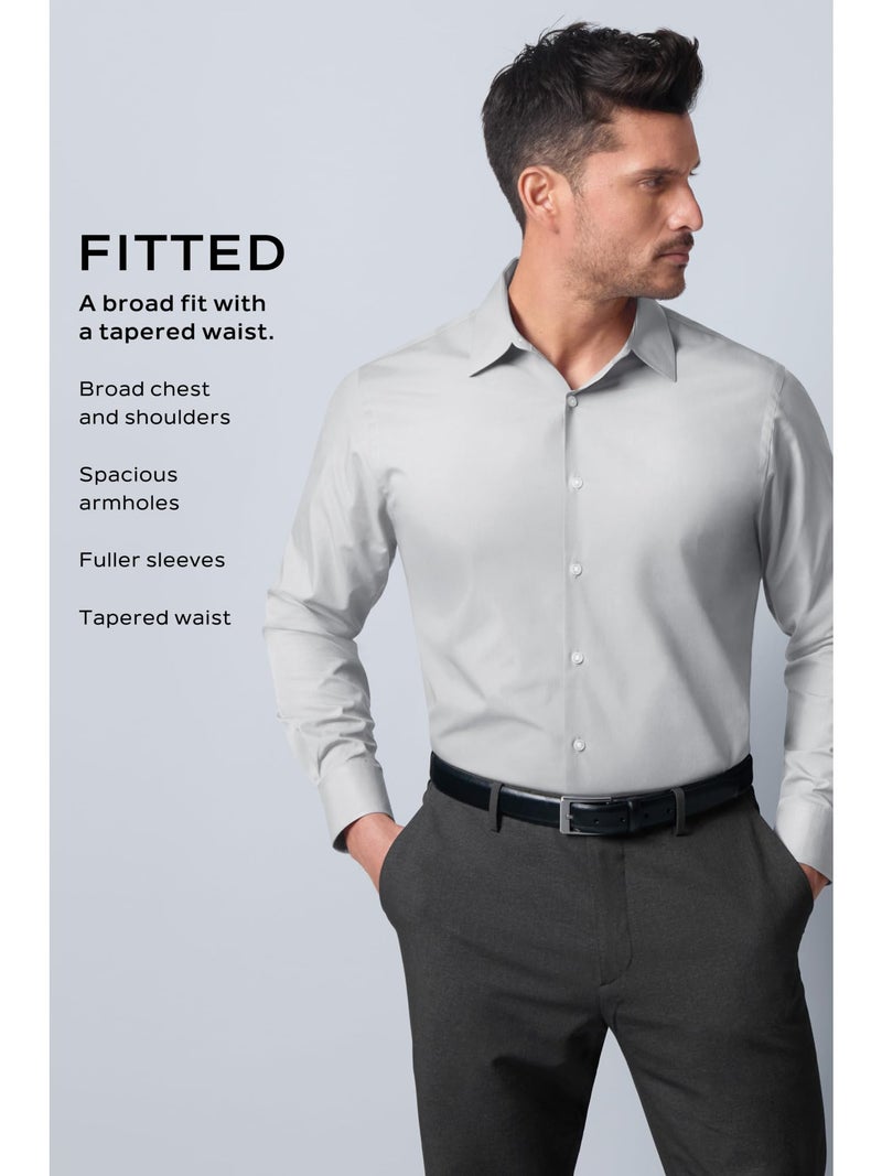 Van Heusen Men's Dress Shirt Fitted Poplin Solid, Cameo Blue, 17" Neck 34"-35" Sleeve - Image 5